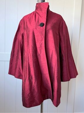 VTG Mariko Reversible Silk Dupioni Opera Coat - Archival Wearable Art Jacket O/S